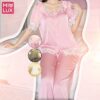 Pijama Lụa Phối Ren Sang Trọng Thoáng Mát Tay Ngắn MiuLux